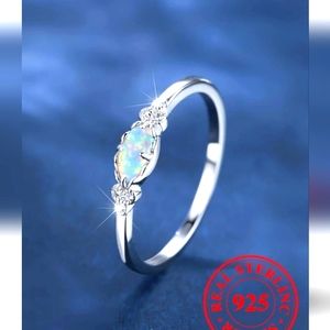 Opal Sterling Silver Ring. 925